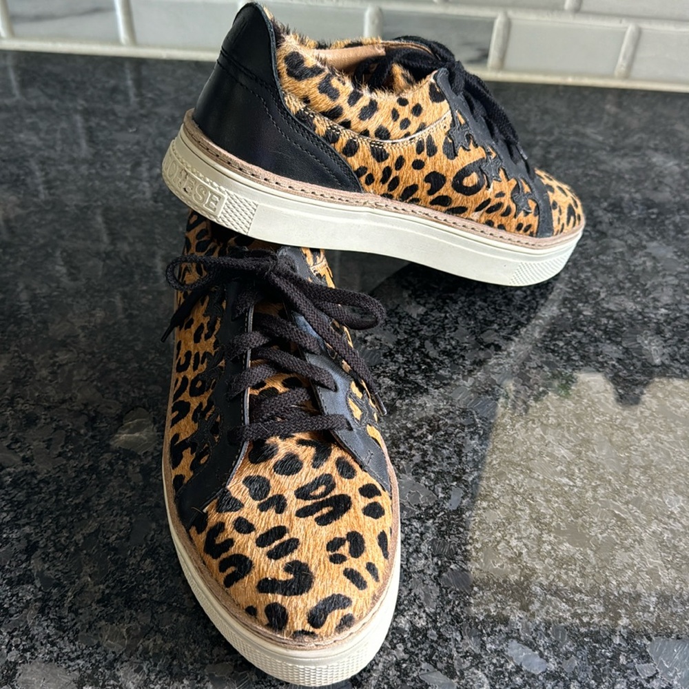 Lucchese leopard calf hair casual shoes.